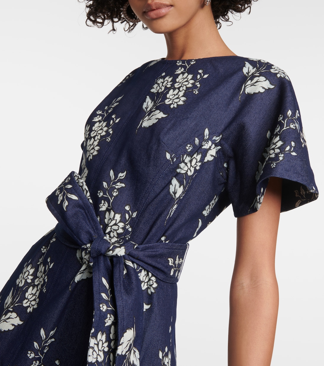 Floral denim midi dress | Carolina Herrera