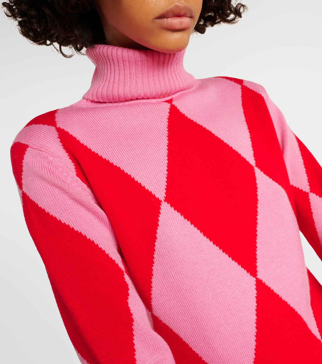 Intarsia wool turtleneck sweater | Perfect Moment