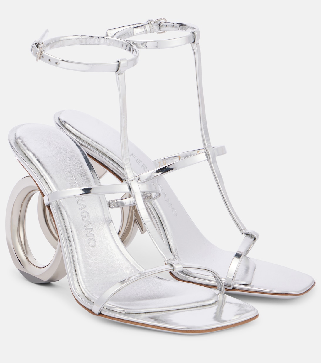 Sandali Elina 105 in pelle metallizzata | Ferragamo