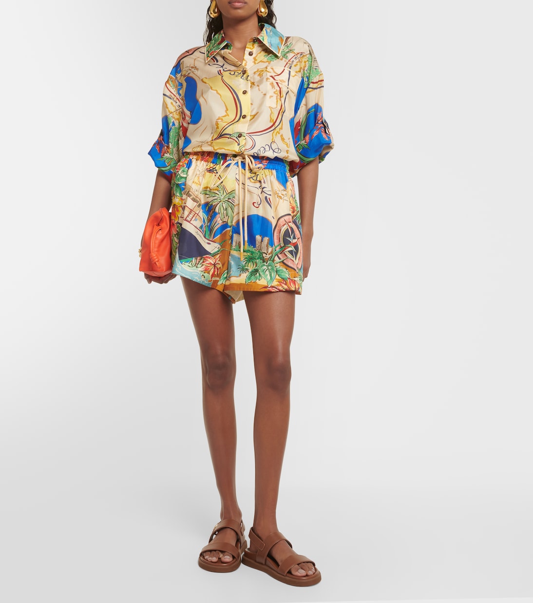 Shorts Alight in seta con stampa | Zimmermann