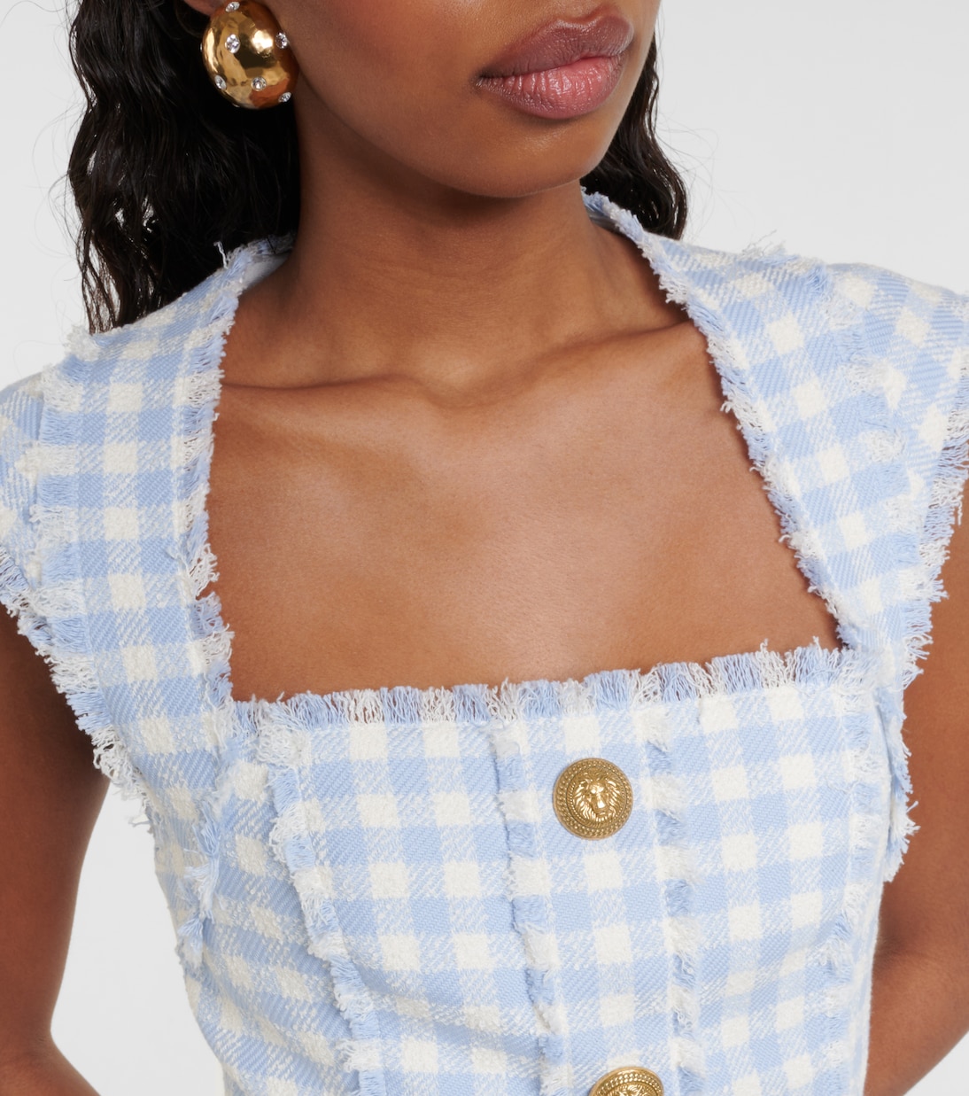 Minikleid Gingham aus Tweed | Balmain