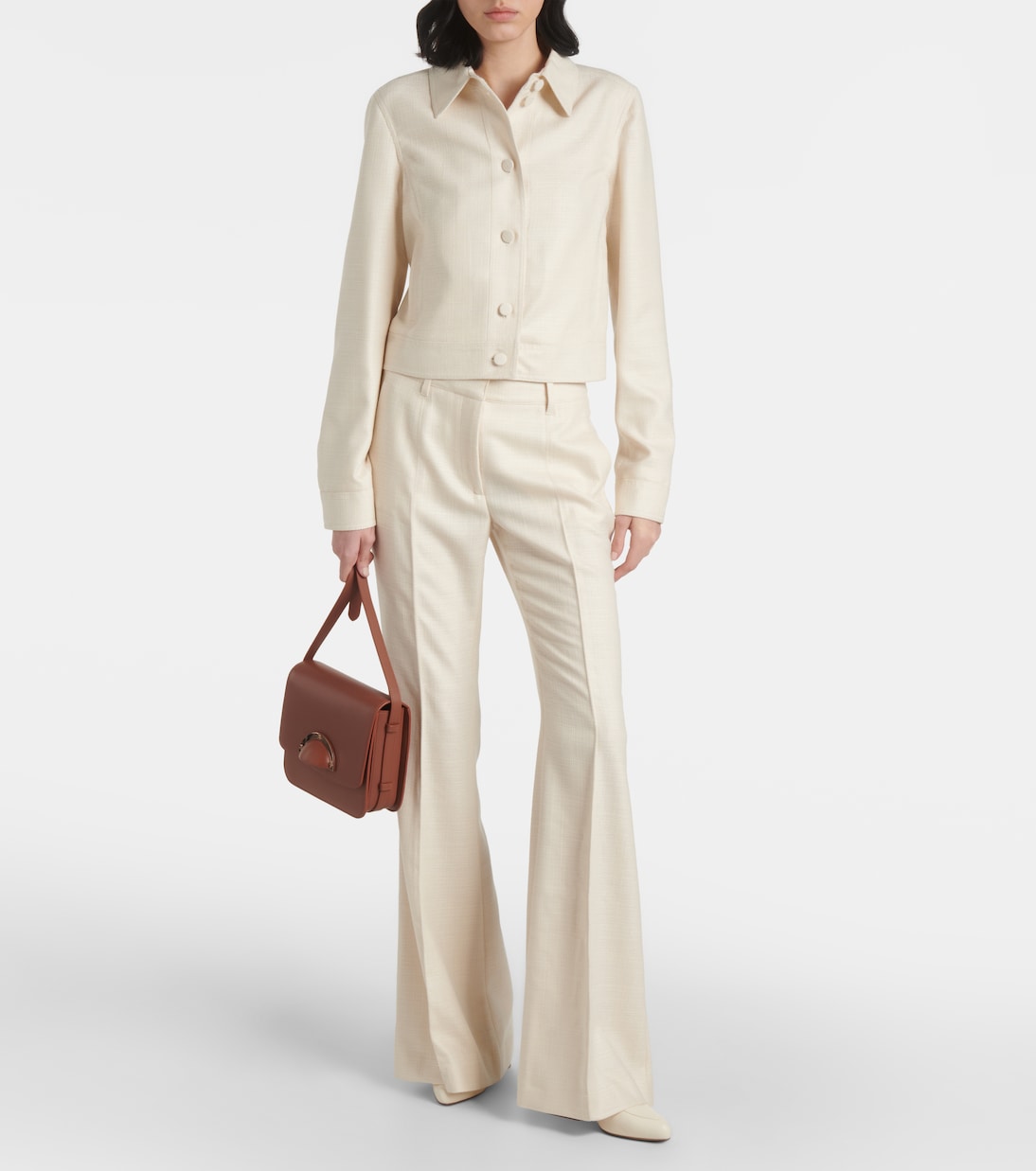 Pantalon évasé Rhein en laine et soie | Gabriela Hearst