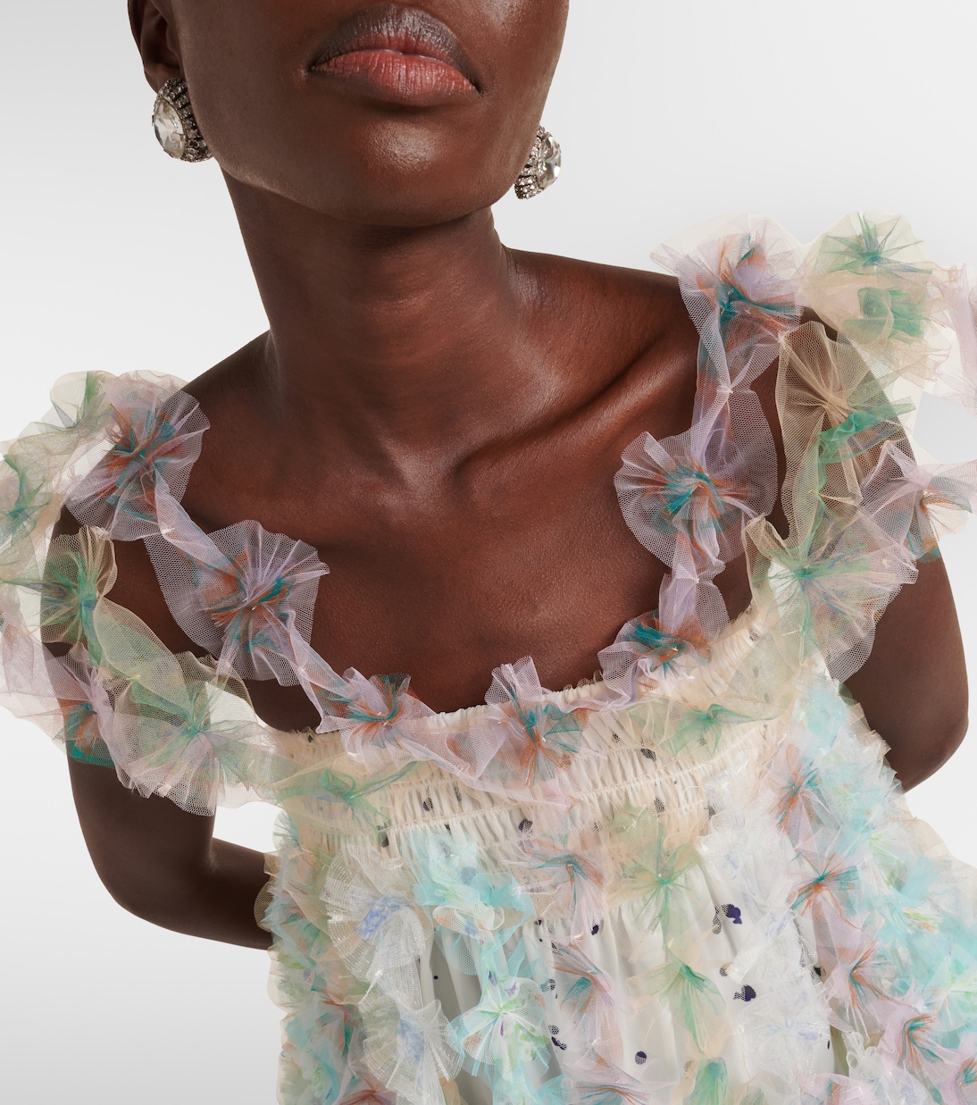 Floral off-shoulder midi dress | Susan Fang