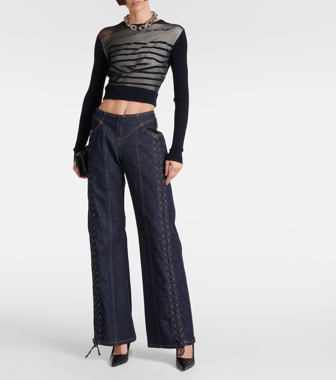 Top The Marinière de jersey y tul | Jean Paul Gaultier