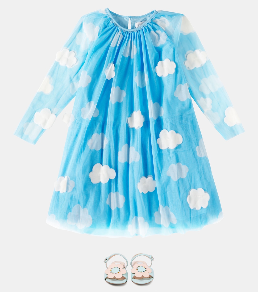 Abito in tulle con stampa e applicazioni | Stella McCartney Kids