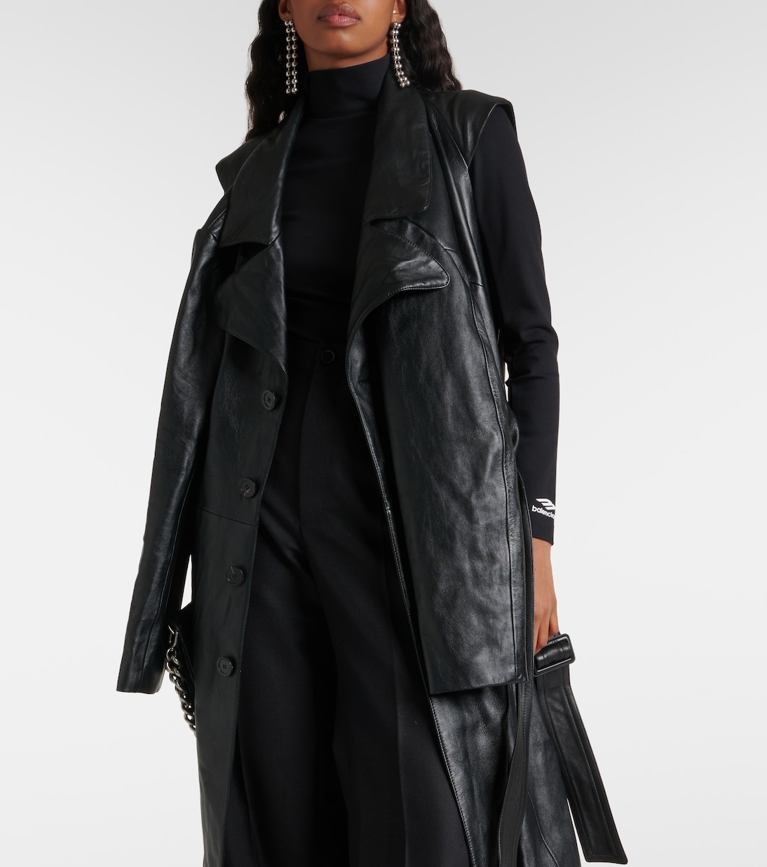 Chaqueta de Cuero Elegante Balenciaga para Jóvenes Modernos