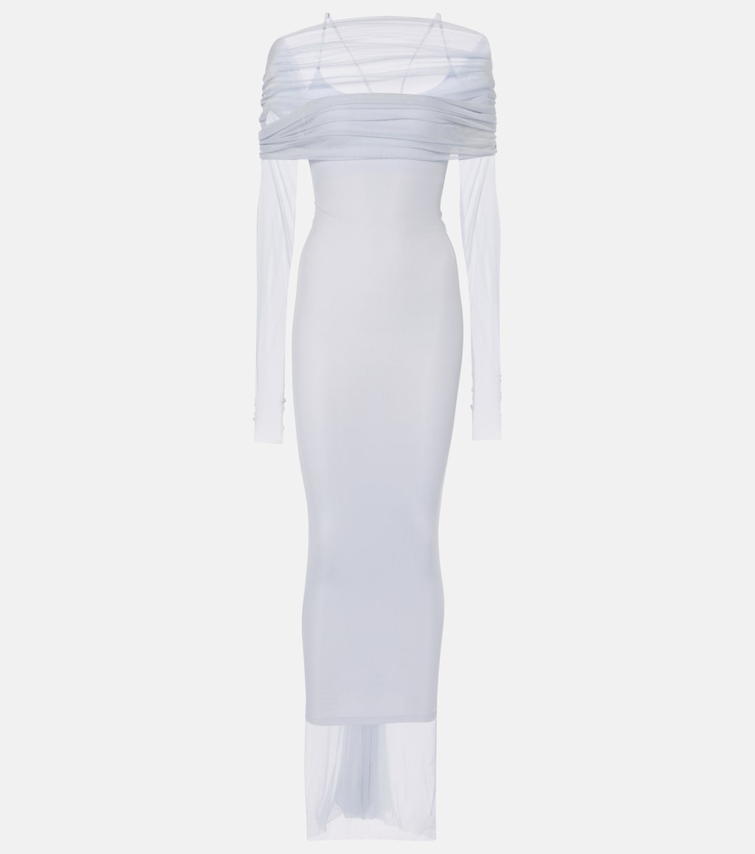 Vestido largo de tul con velo | Christopher Esber