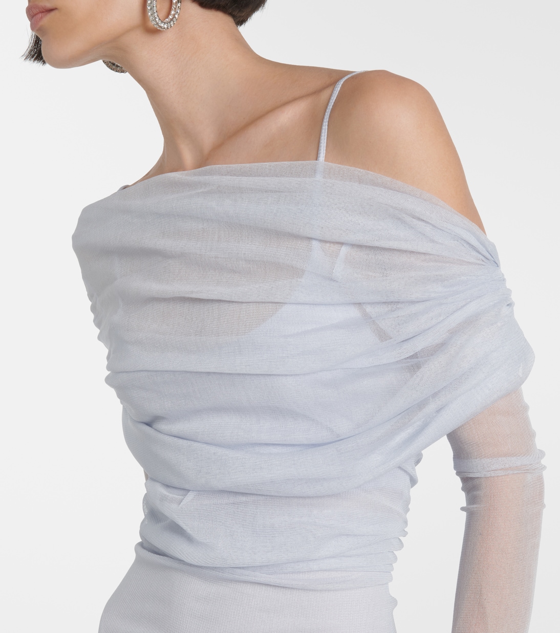 Vestido largo de tul con velo | Christopher Esber