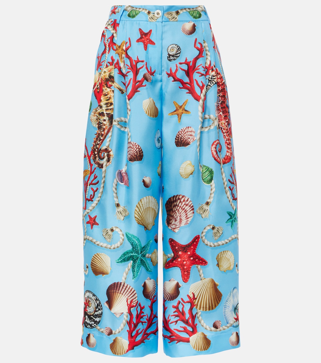 High-Rise Culottes Capri aus Seide | Dolce&Gabbana