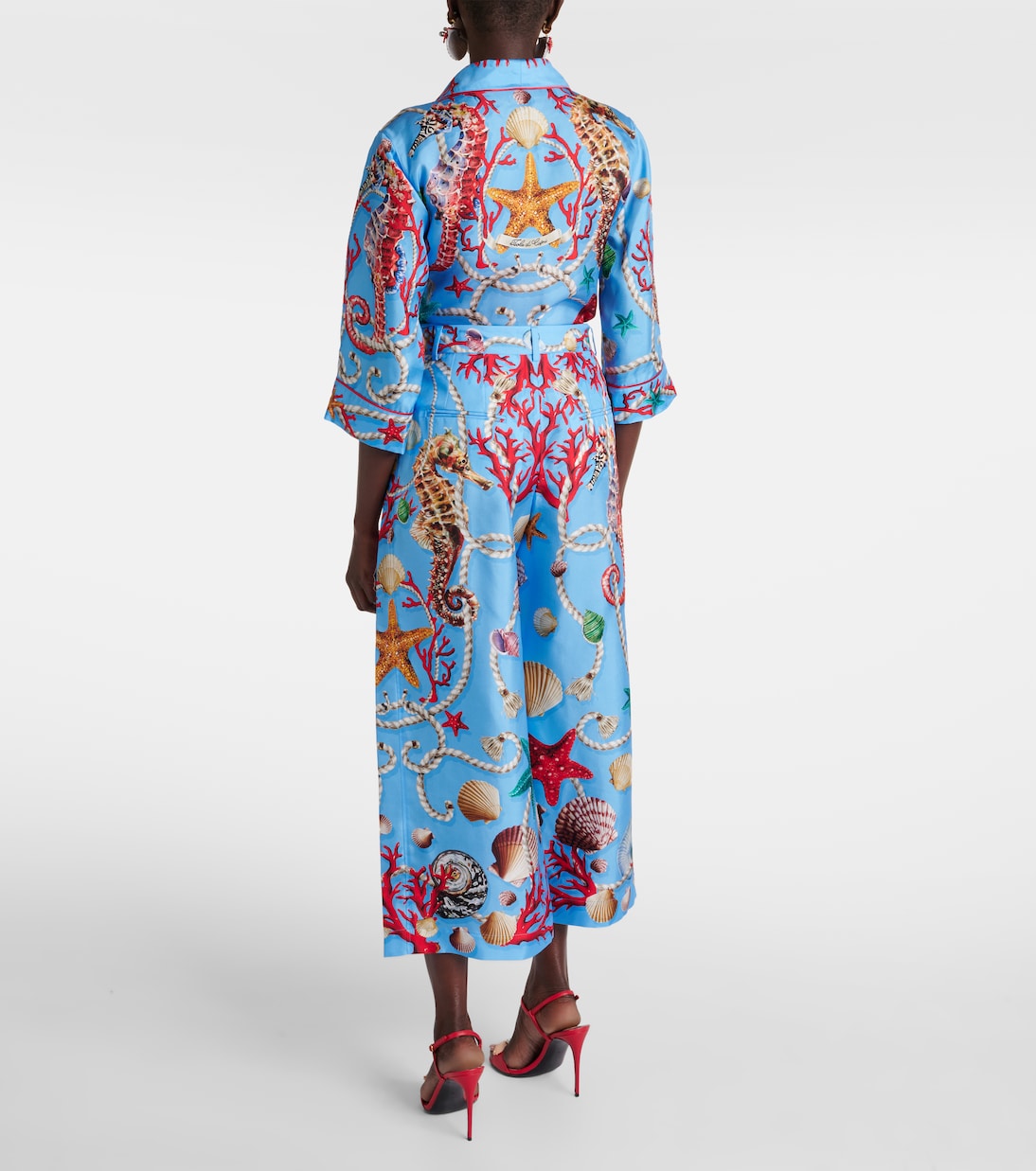 High-Rise Culottes Capri aus Seide | Dolce&Gabbana