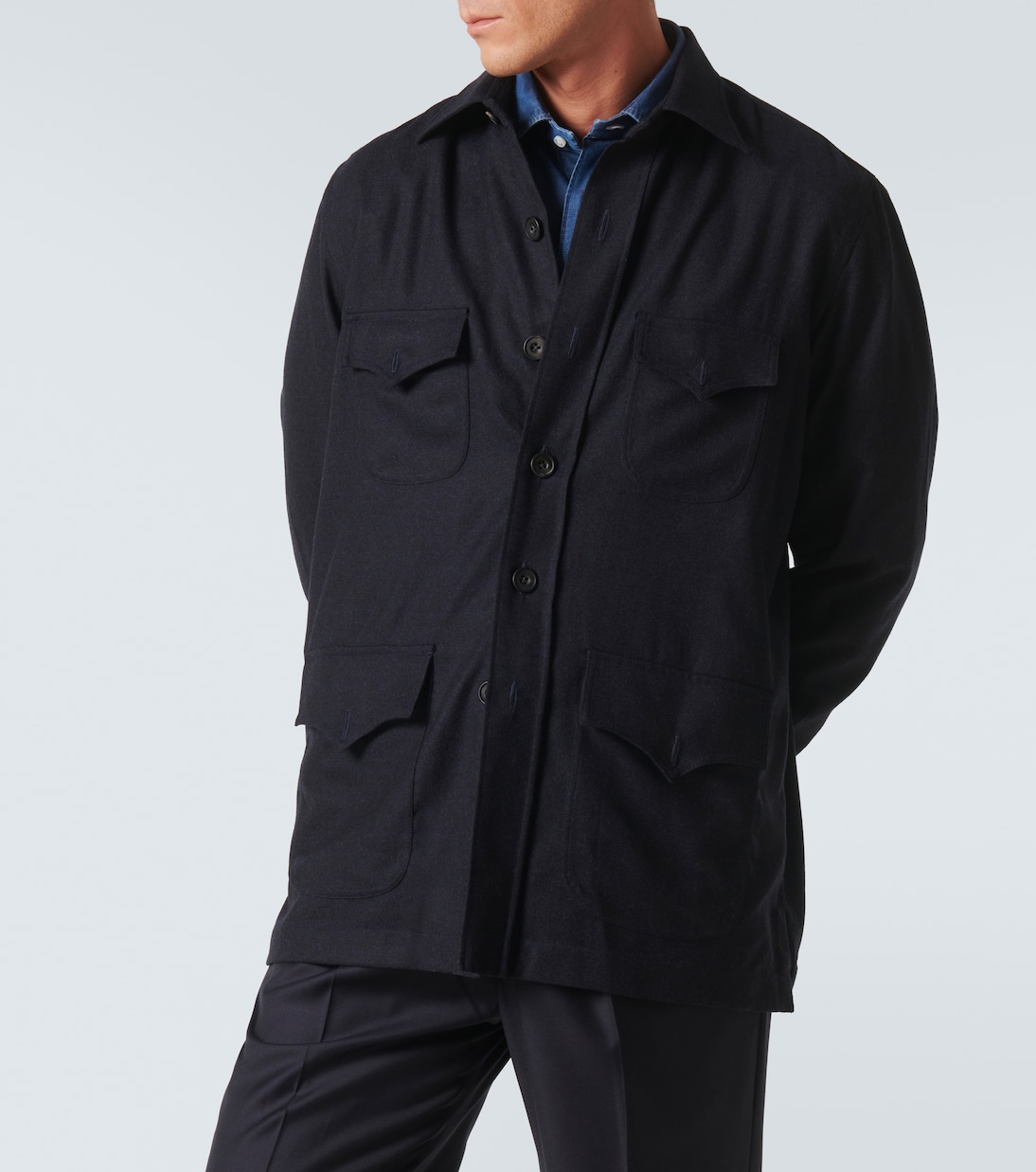 Hemdjacke aus Wolle | Rubinacci
