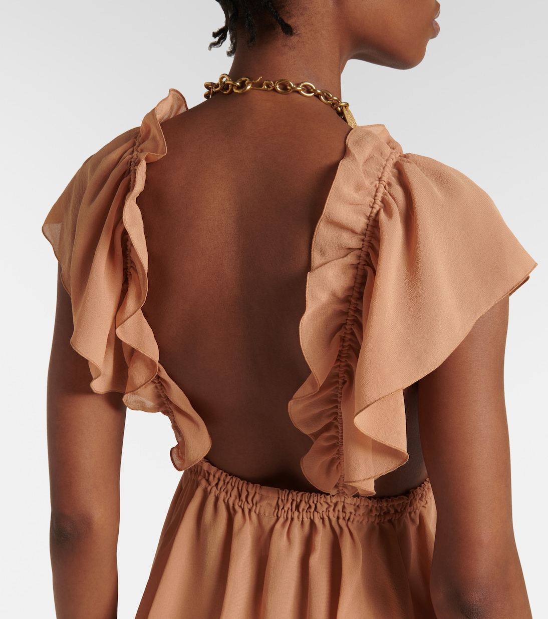 Top in georgette di seta con balze | Chloé