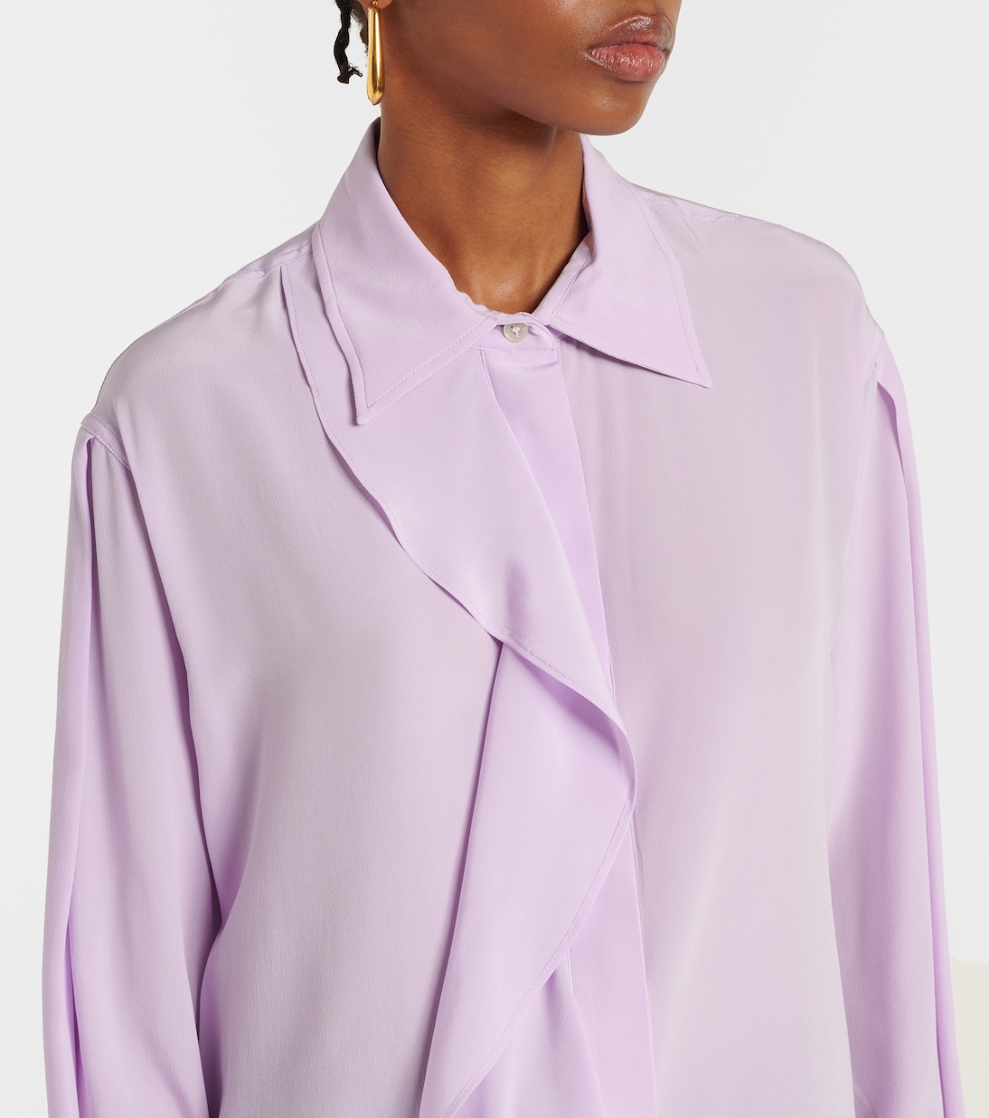 Blusa asimmetrica in seta con balze | Victoria Beckham