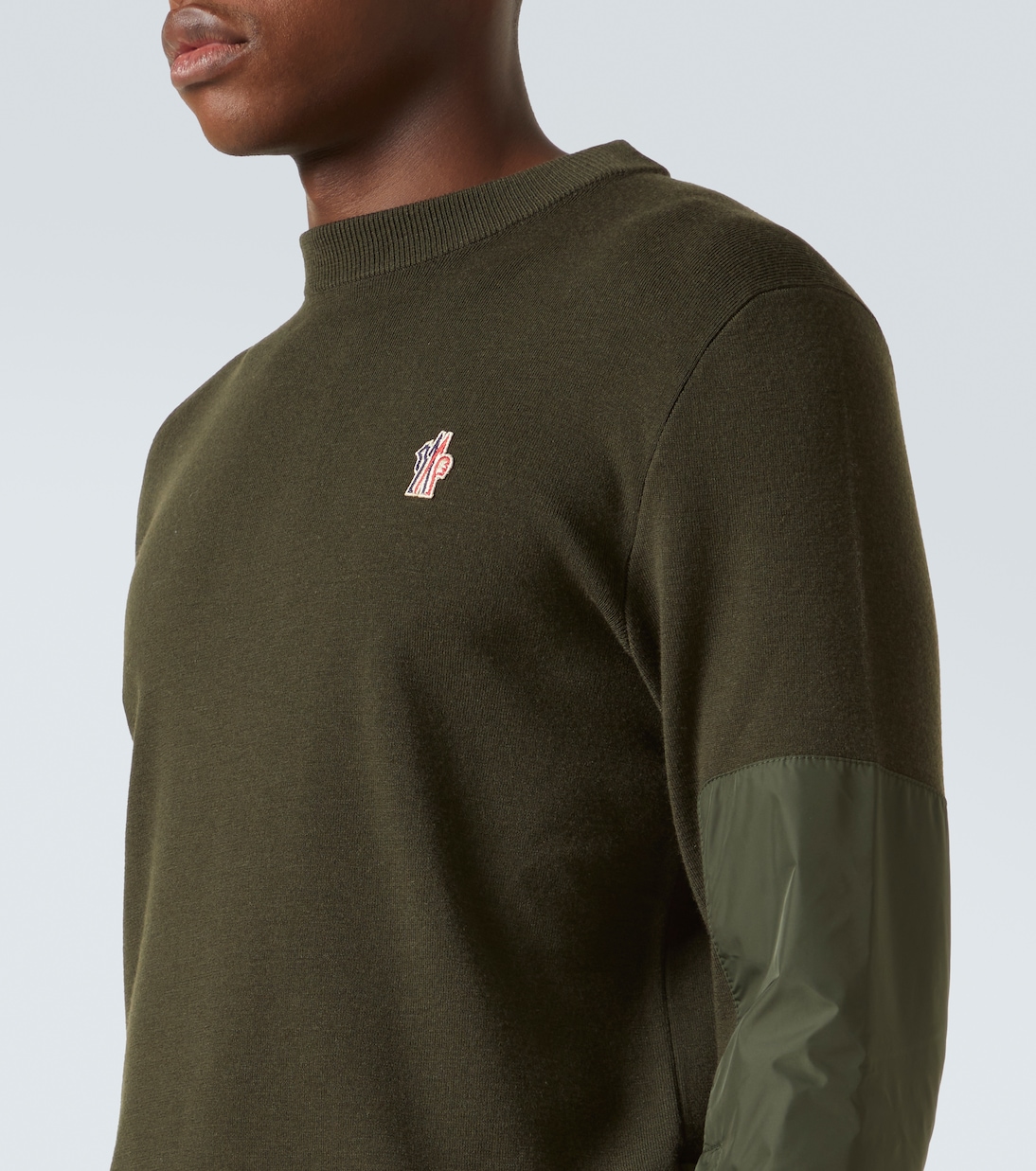 Wool blend sweater in green Moncler Grenoble Mytheresa