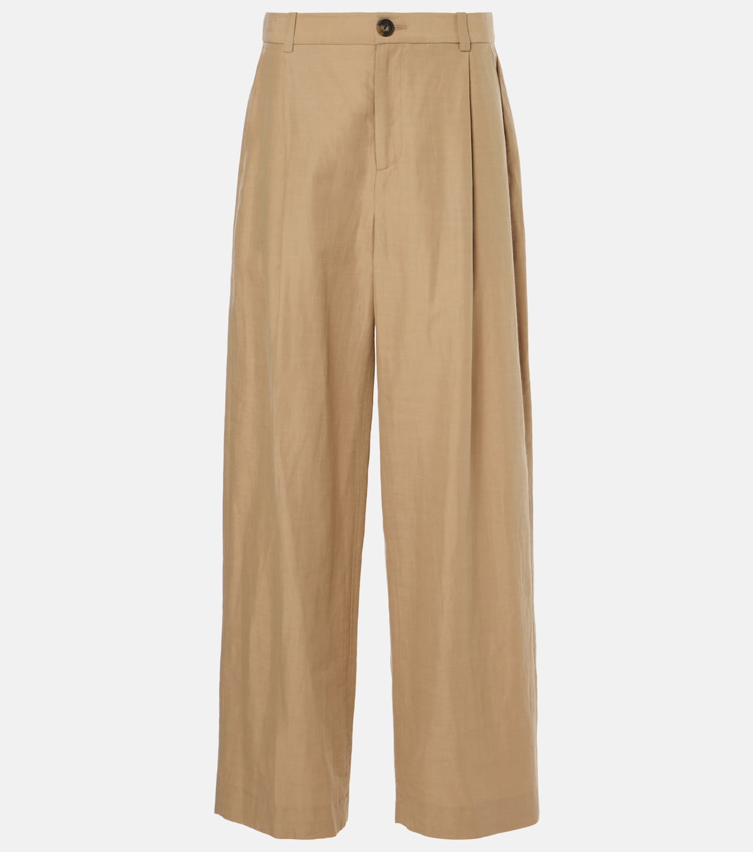 Pantalon ample à taille haute en coton mélangé | Vince
