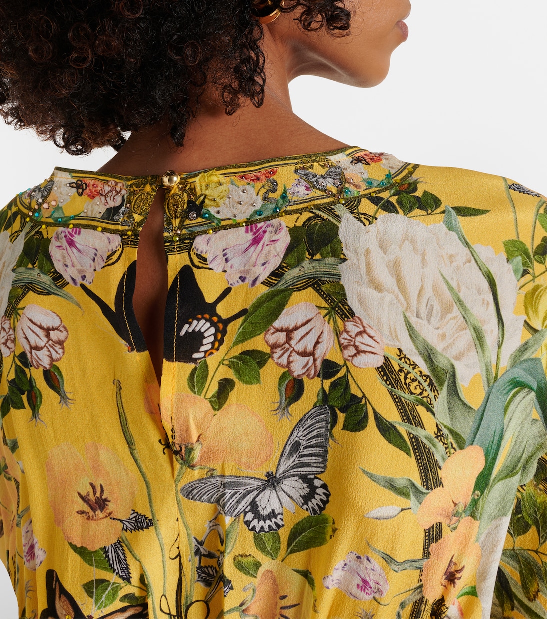Paths of Gold floral silk maxi dress | Camilla