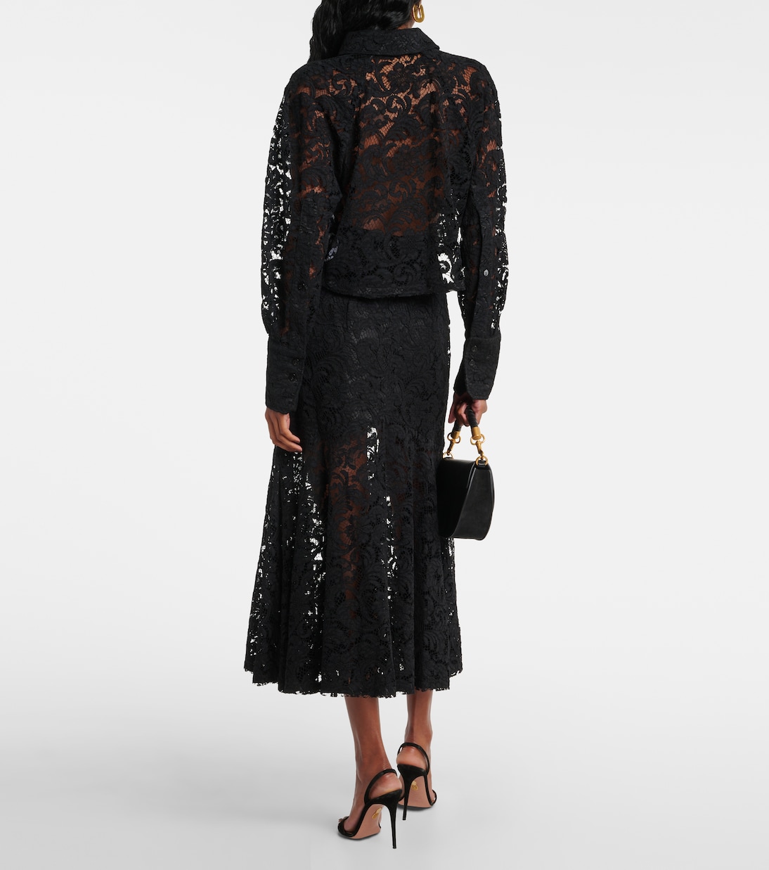 Blouse raccourcie en dentelle | Patou