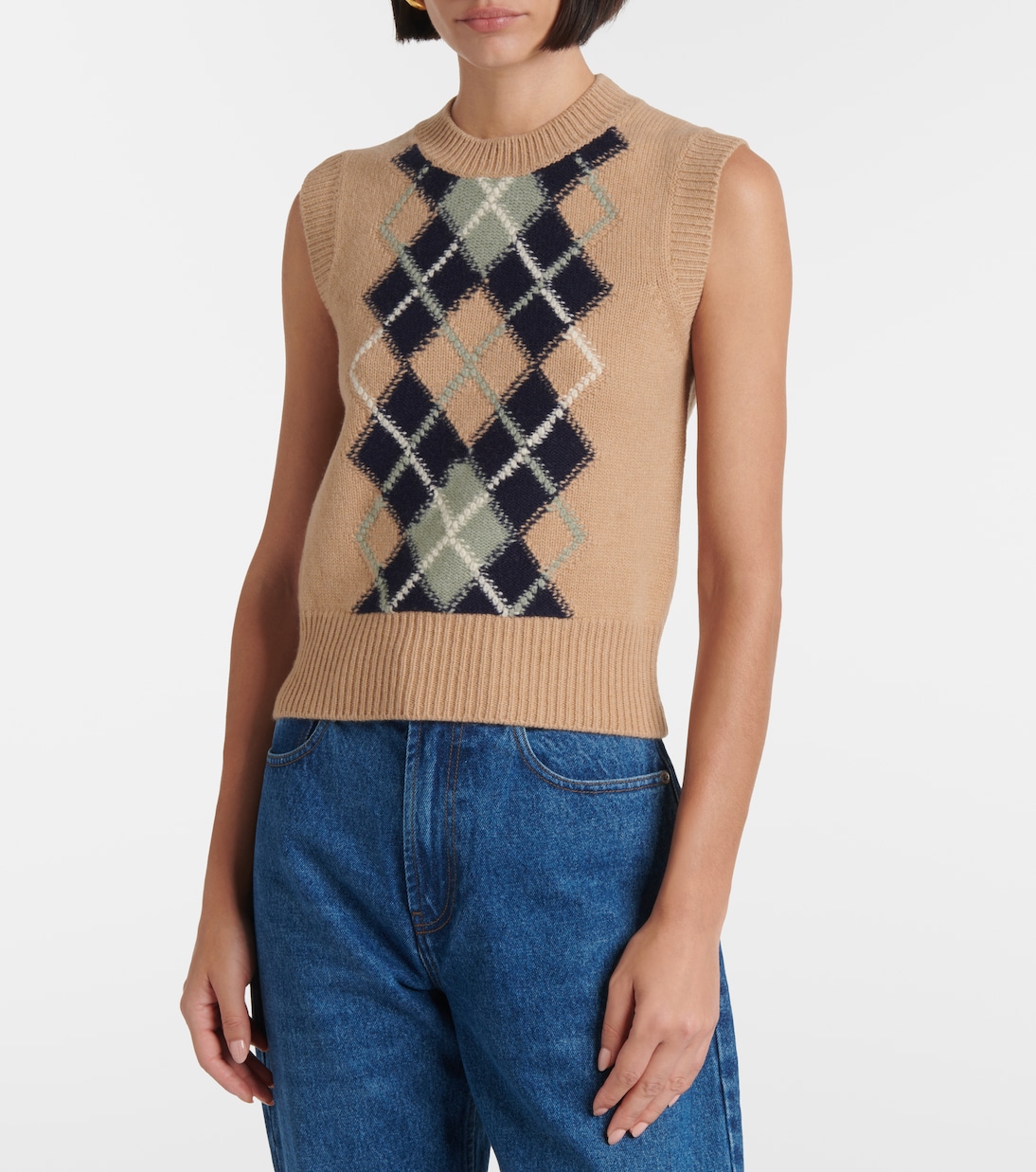 Argyle wool and cashmere sweater vest | Ami Paris