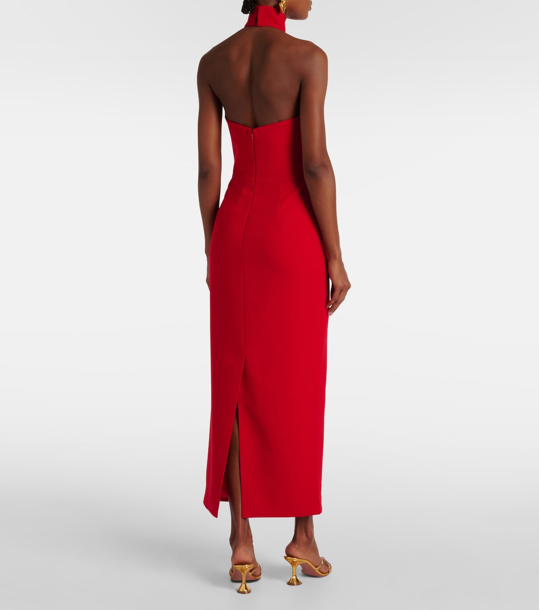 Halterneck crêpe midi dress | The New Arrivals Ilkyaz Ozel