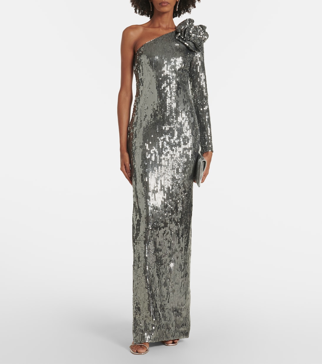 Abito lungo monospalla con paillettes | Roland Mouret