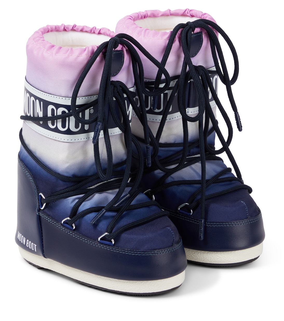 Icon faux leather-trimmed snow boots | Moon Boot Kids