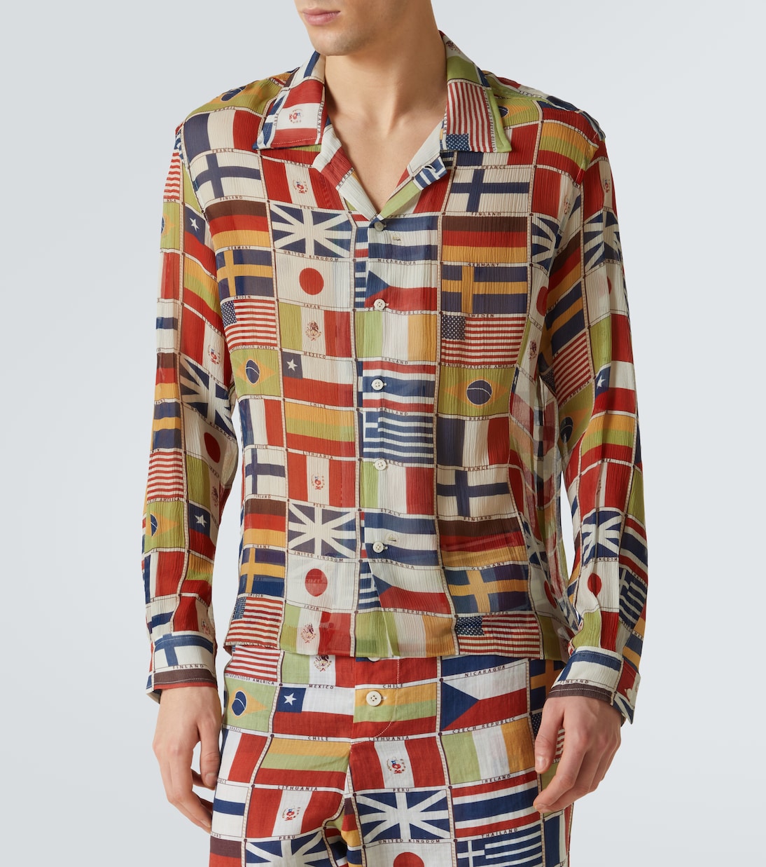 Camicia International in seta con stampa | Bode