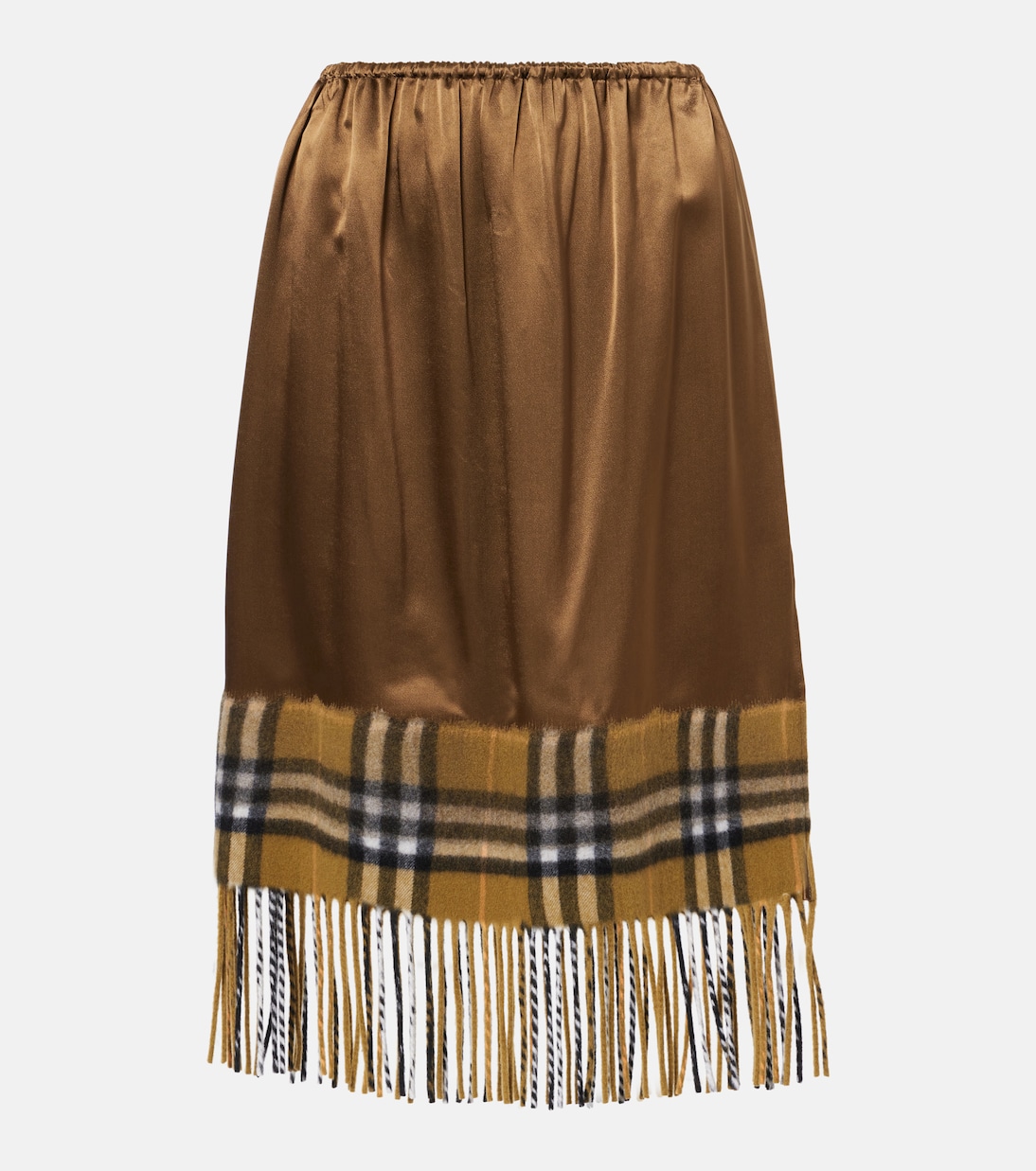 Midirock Burberry Check aus Satin | Burberry