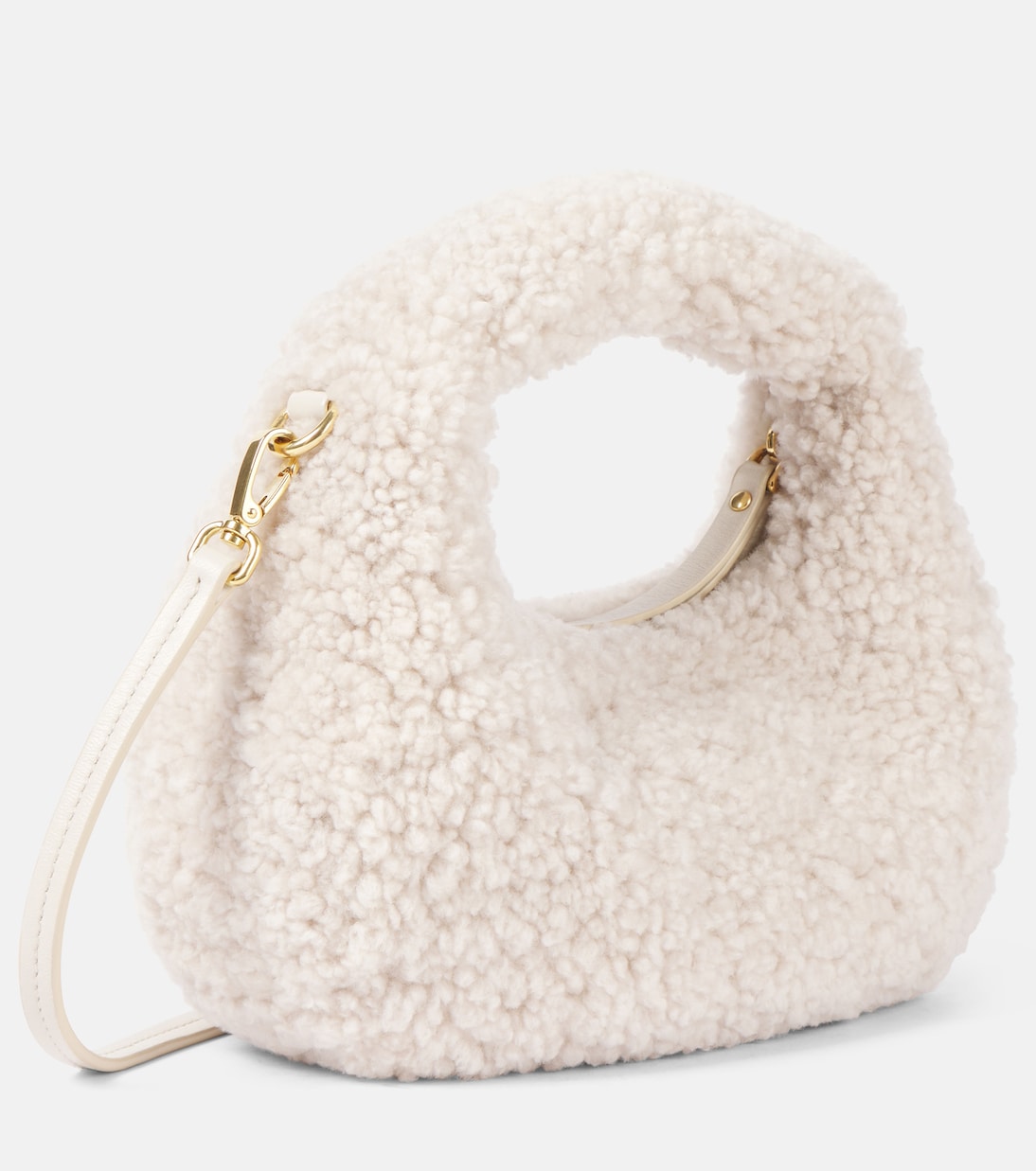 Borsa a spalla Wander Mini in shearling | Miu Miu