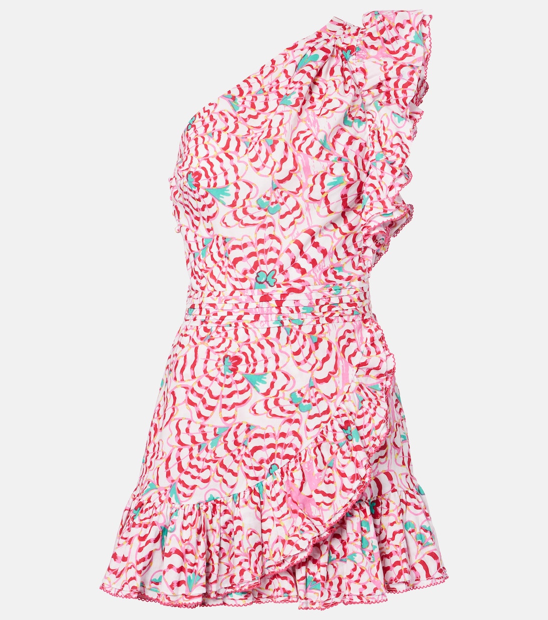 Corinne printed one-shoulder minidress | Poupette St Barth