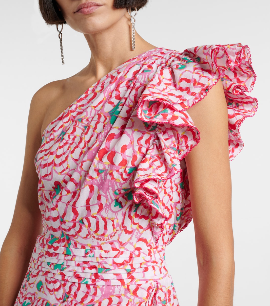Corinne printed one-shoulder minidress | Poupette St Barth