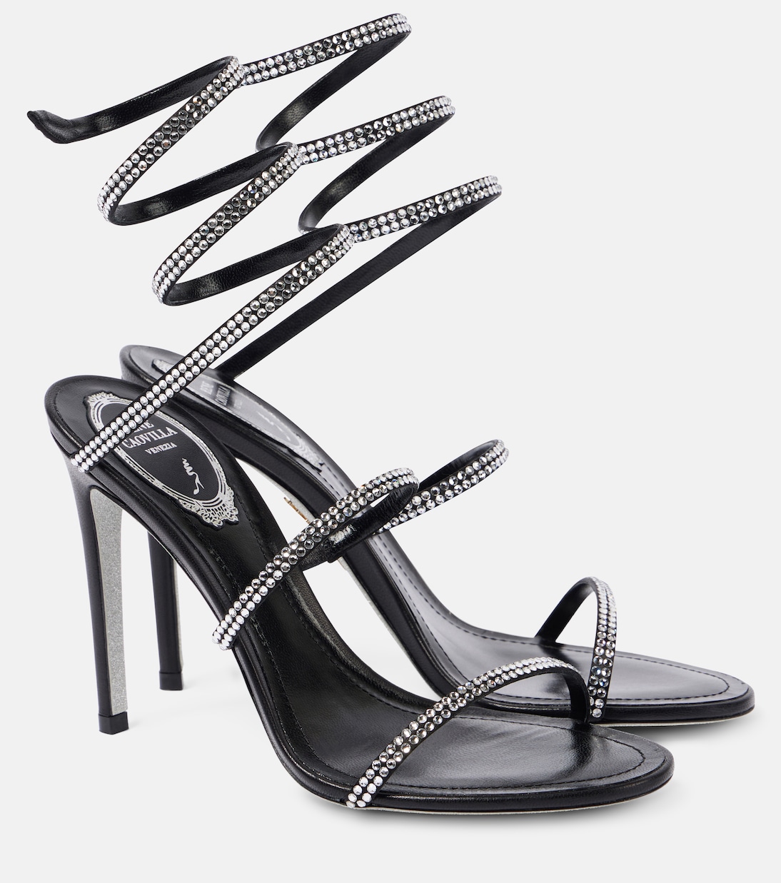 Sandales Cleo 105 en satin à ornements | Rene Caovilla