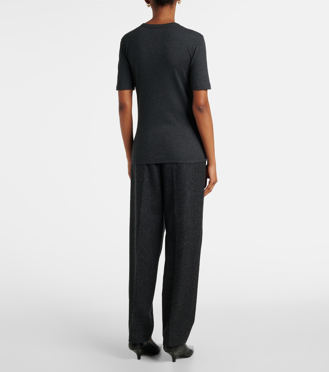 Top in jersey di misto cotone a coste | Toteme