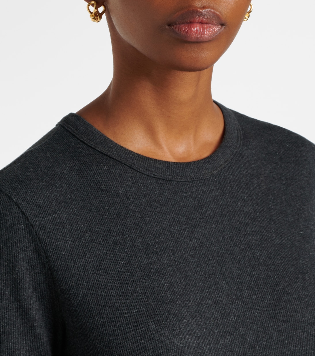 Top in jersey di misto cotone a coste | Toteme