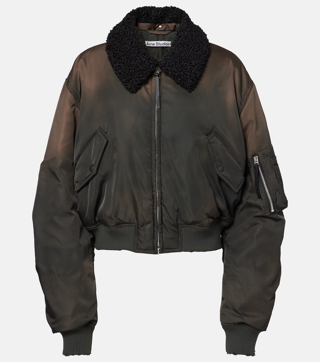 Bomber cropped con pelliccia sintetica | Acne Studios