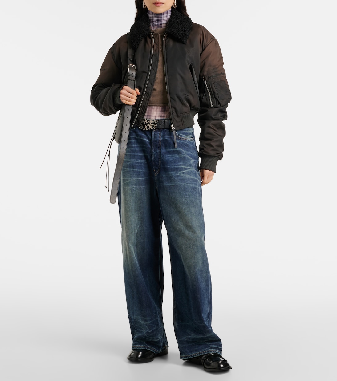 Bomber cropped con pelliccia sintetica | Acne Studios