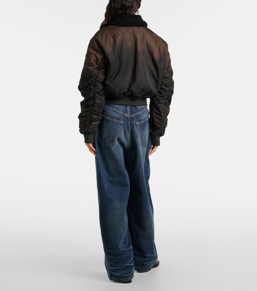Bomber cropped con pelliccia sintetica | Acne Studios