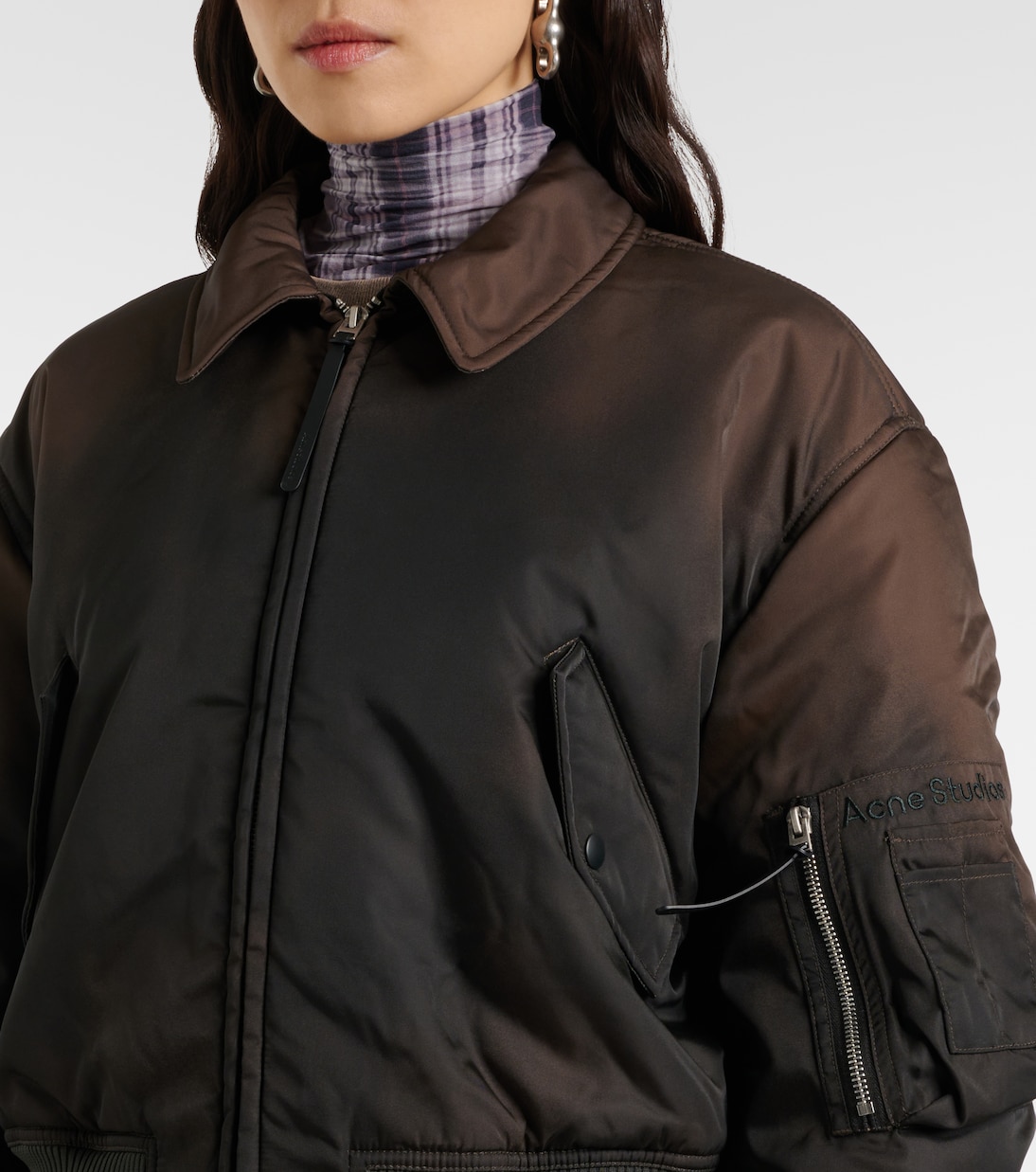 Bomber cropped con pelliccia sintetica | Acne Studios