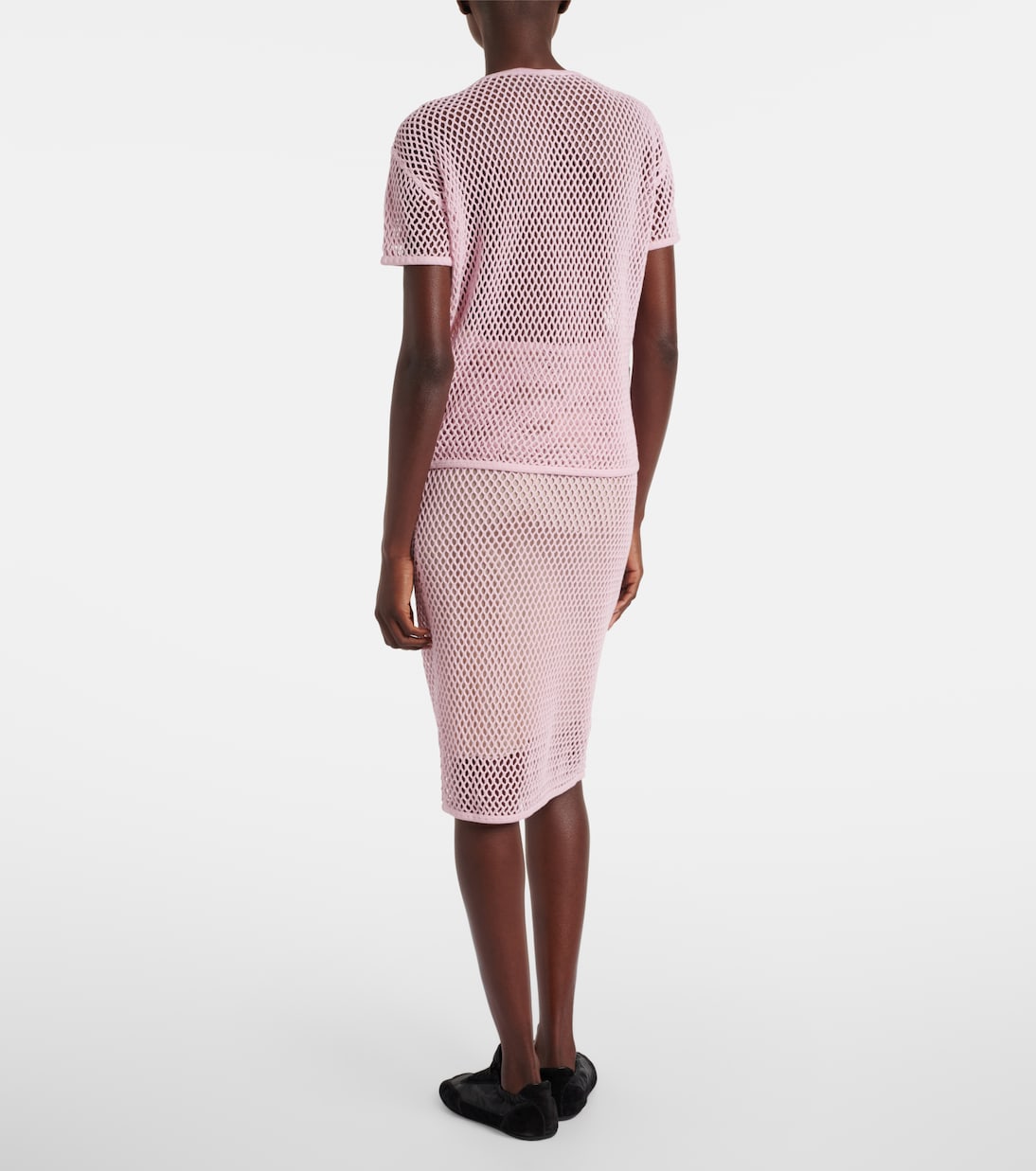 T-shirt in mesh di cotone | Prada