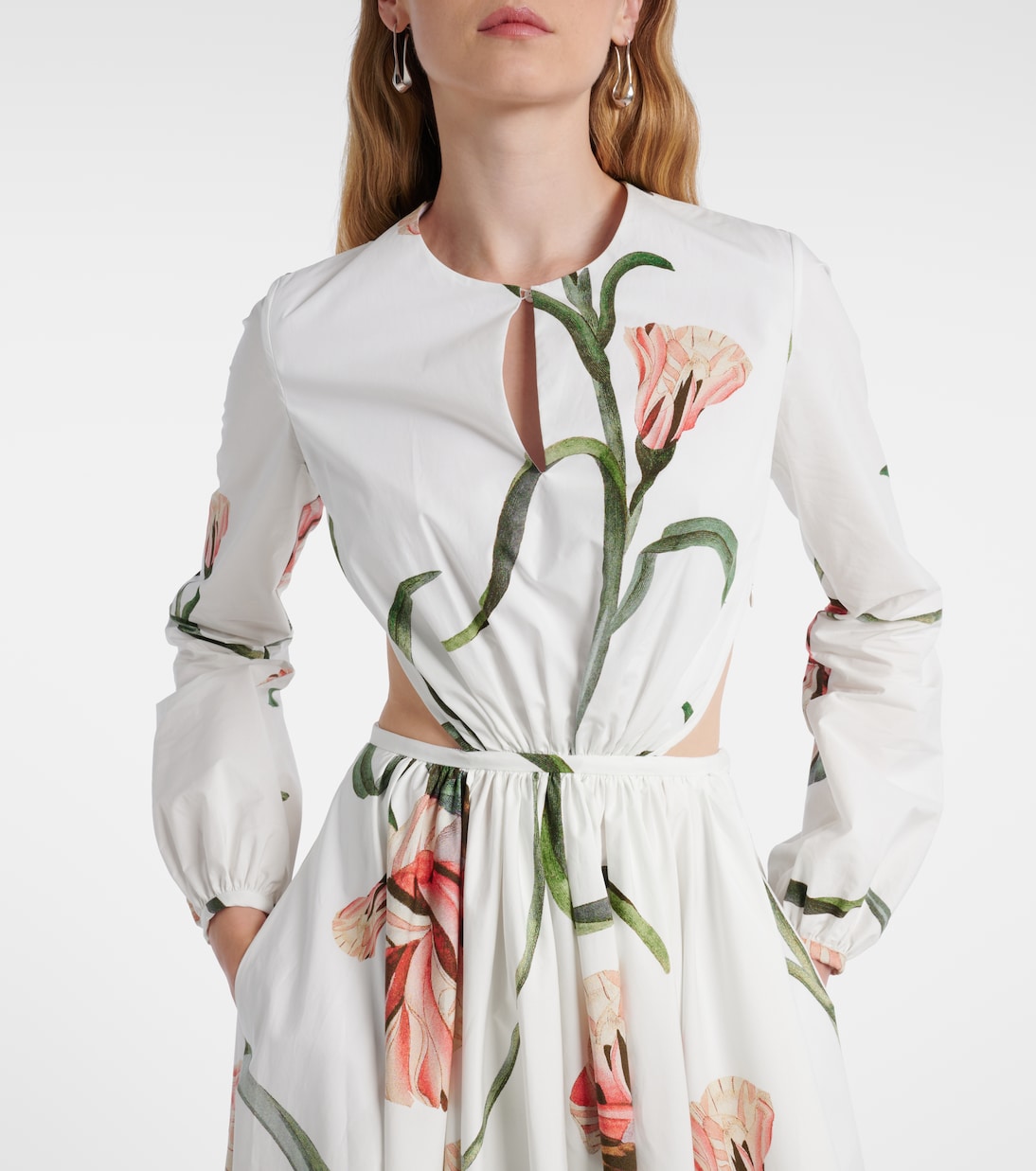 Maxikleid Macro Carnation aus Baumwollpopeline | Giambattista Valli