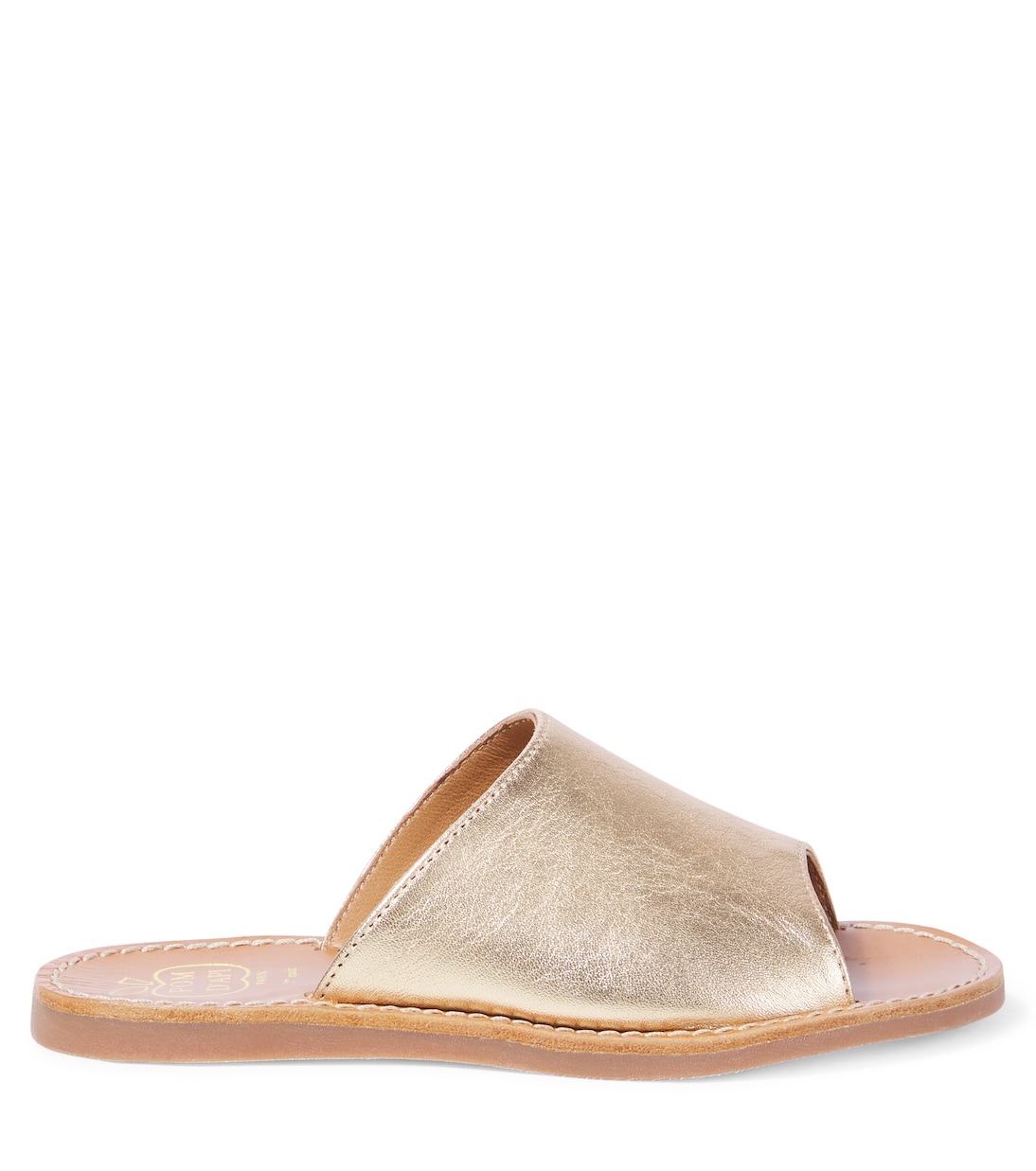 Pantoletten Plage Curv aus Metallic-Leder | Pom d'Api
