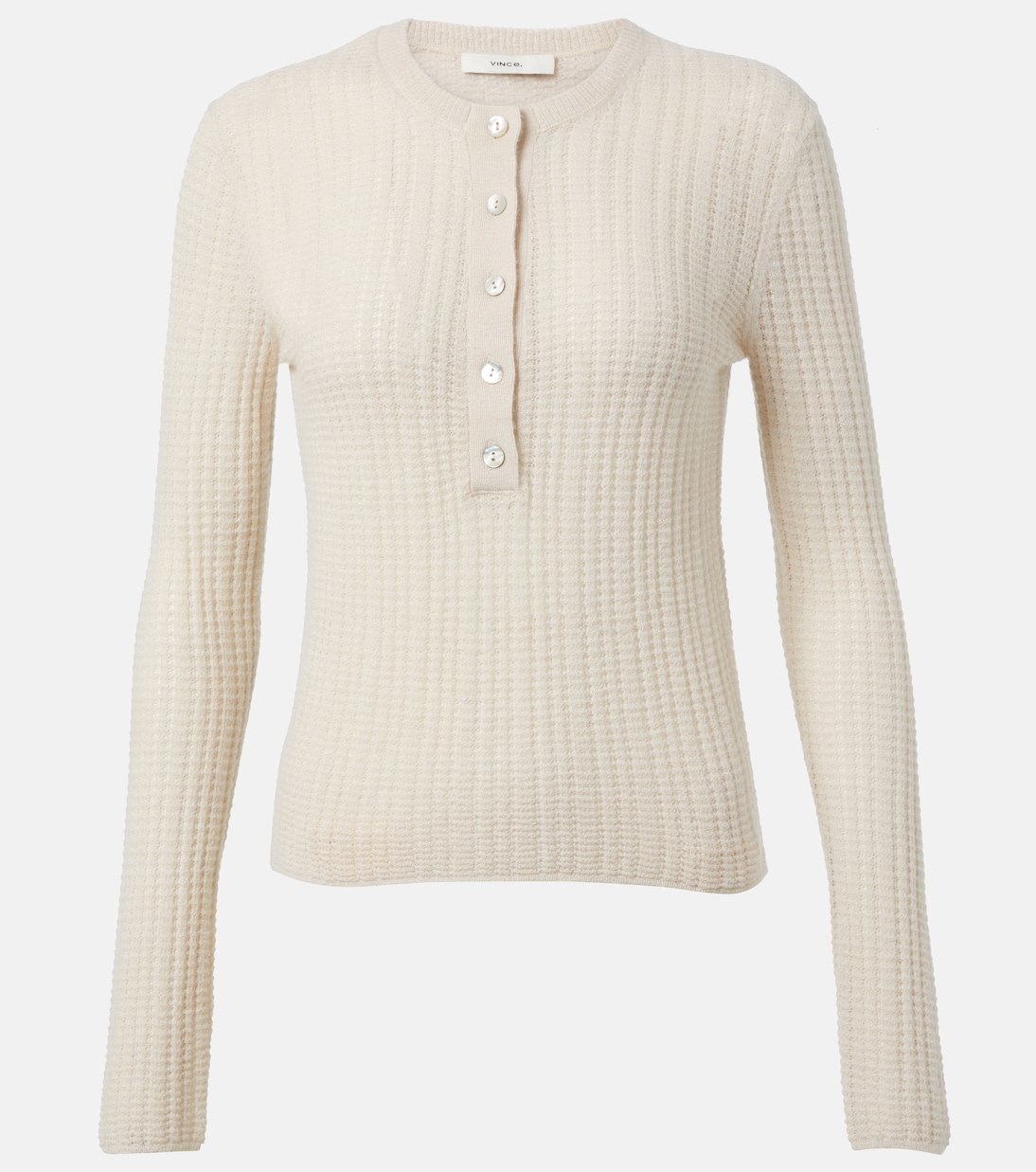 Camiseta con botones de cachemir y seda | Vince