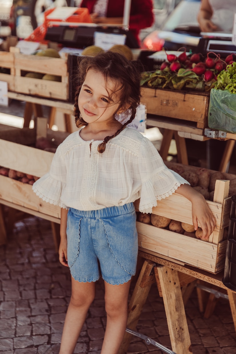 Asya scalloped denim shorts | Louise Misha