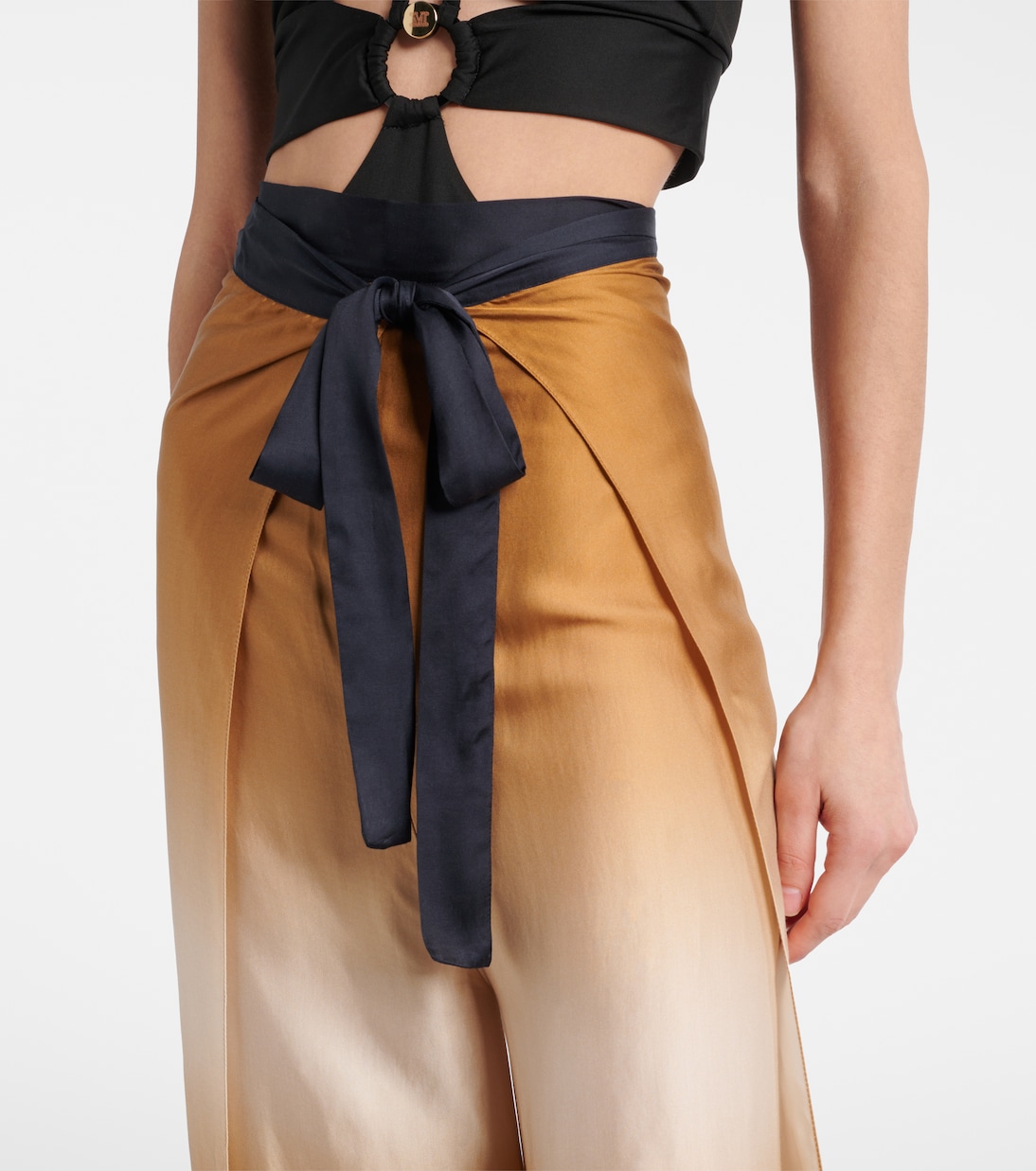 Pantaloni cropped in raso con stampa | Max Mara
