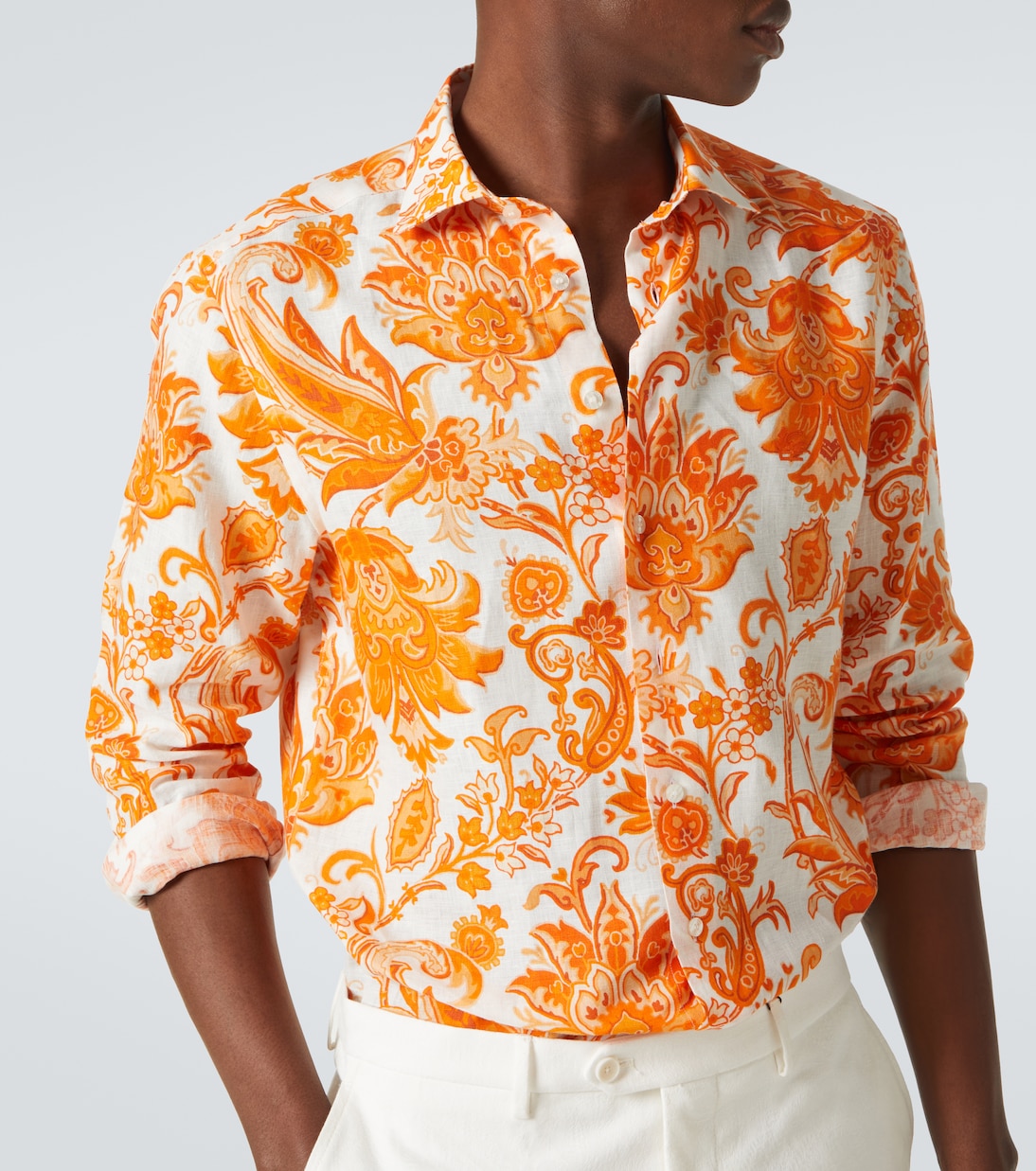Camicia Roma in lino con stampa  | Etro