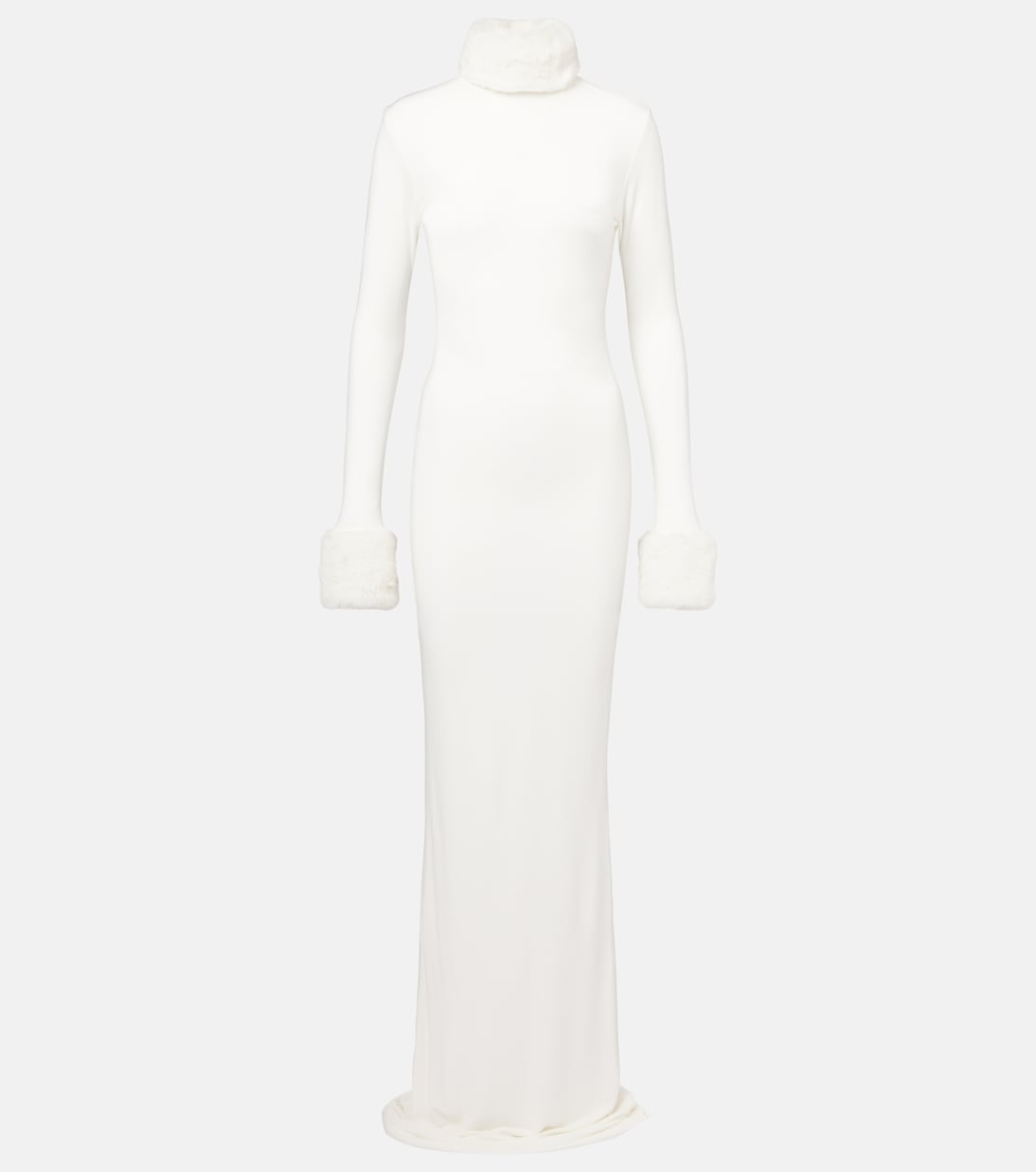 Priscilla faux fur-trimmed satin gown | The New Arrivals Ilkyaz Ozel