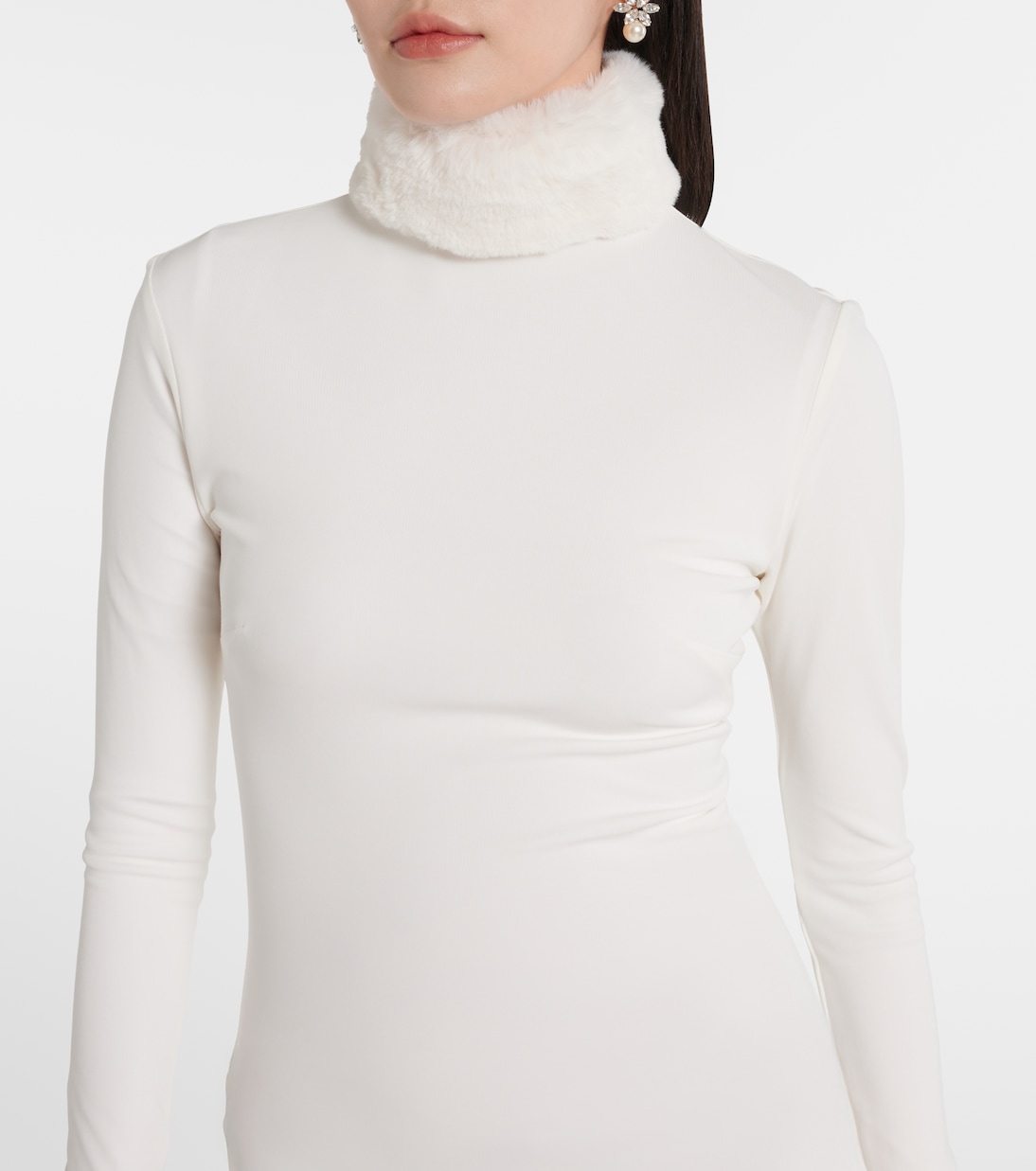 Priscilla faux fur-trimmed satin gown | The New Arrivals Ilkyaz Ozel