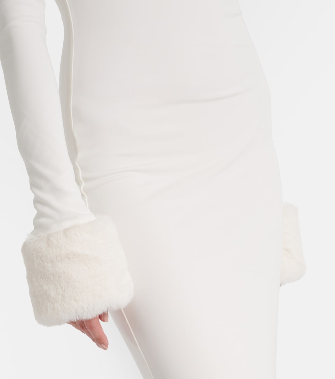 Priscilla faux fur-trimmed satin gown | The New Arrivals Ilkyaz Ozel