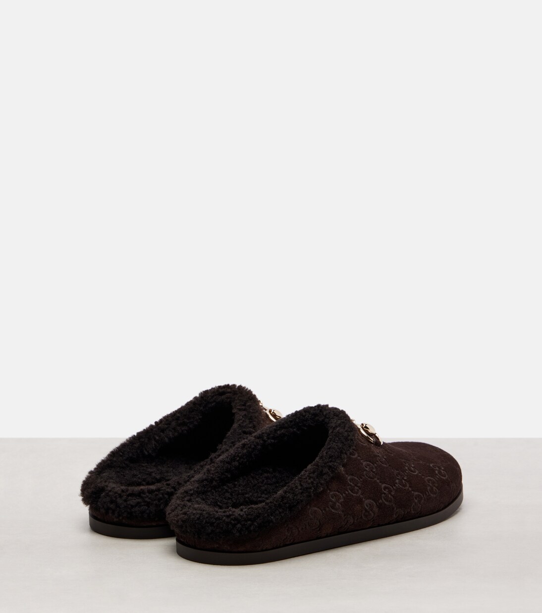 Mules New Sol GG Horsebit in suede | Gucci