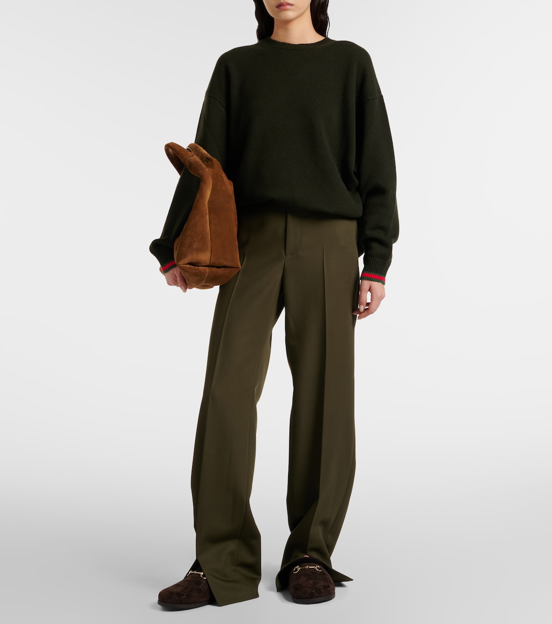 Mules New Sol GG Horsebit in suede | Gucci
