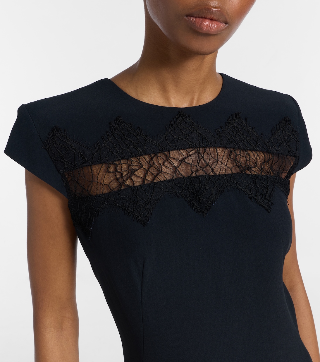 Lace-trimmed midi dress | McQueen